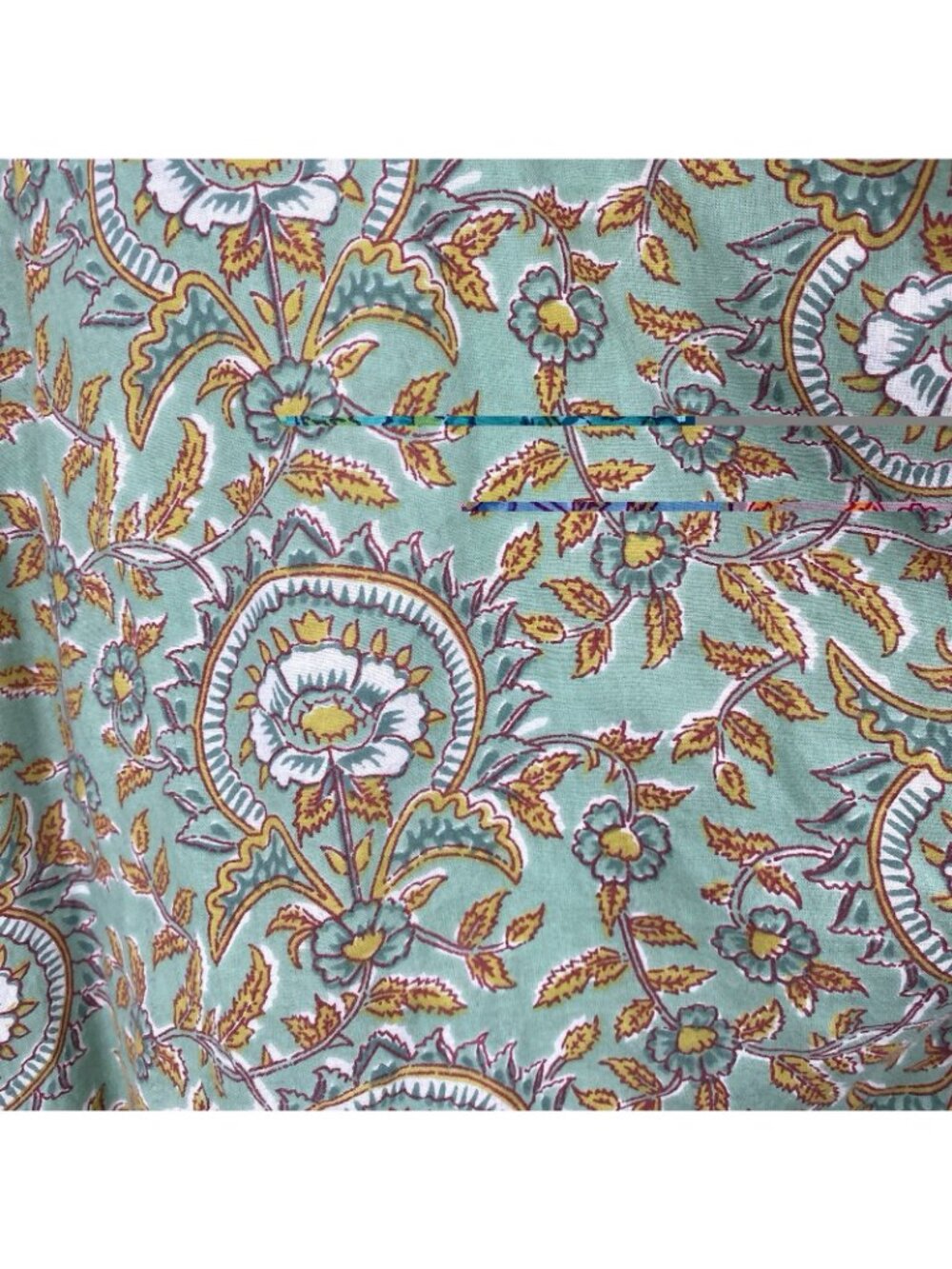 Just Darviny Size XL Megan Green Floral Block Print Tunic Dress Cotton - Picture 12 of 15